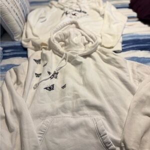 Hollister Cream Hoodie with Graphic